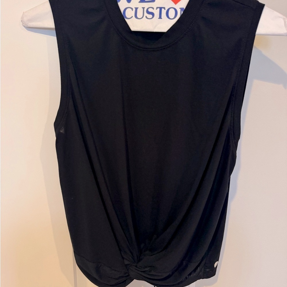 Zella Black Twist Top Tank Size Small